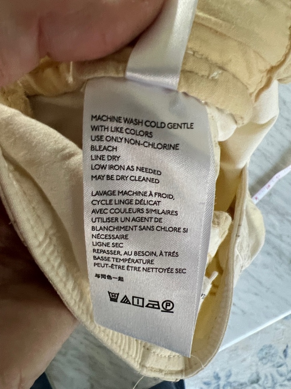 Anthropologie Cream High-Rise Button-Front Chino Pants - Picture 12 of 12